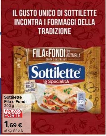 Carrefour Market Sottilette fila e fondi offerta
