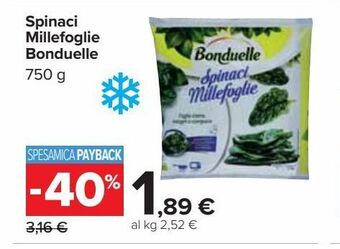 Carrefour Market Spinaci millefoglie bonduelle offerta