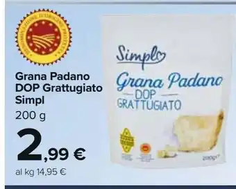 Carrefour Market Grana padano dop grattugiato simply offerta