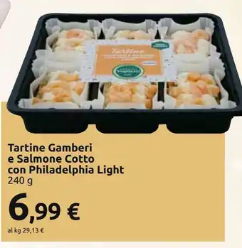 Carrefour Market Tartine gamberi e salmone cotto con philadelphia light offerta