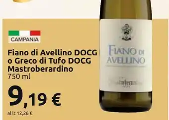 Carrefour Market Fiano di avellino docg o greco di tufo docg mastroberardino offerta