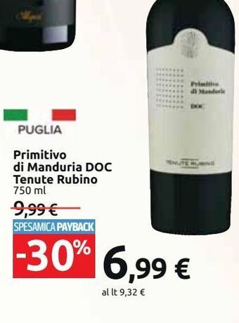 Carrefour Market Primitivo di manduria doc tenute rubino offerta