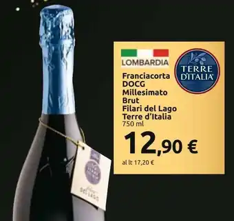Carrefour Market Franciacorta docg millesimato brut filari del lago terre d'italia offerta