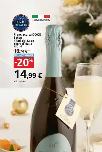 Carrefour Market Franciacorta docg saten filari del lago terre d'italia offerta