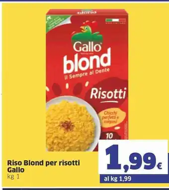 Sigma Riso Blond per risotti Gallo 1 kg offerta