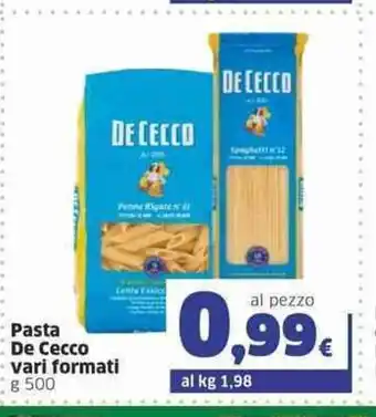 Sigma Pasta De Cecco vari formati 500 g offerta