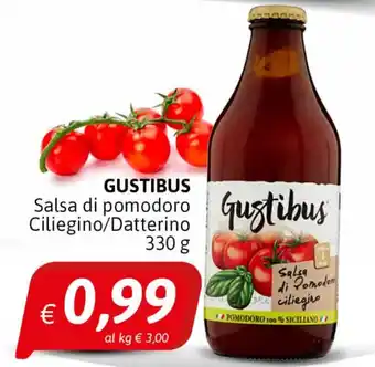 Crai Gustibus Salsa di pomodoro Ciliegino/Datterino 330 g offerta
