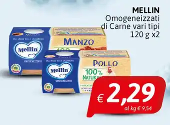 Crai Mellin Omogeneizzati di Carne vari tipi 120 g x2 offerta