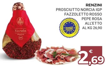 Eté Renzini Prosciutto Norcia IGP Fazzoletto Rosso Pepe Rosa offerta