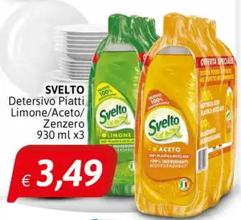 Crai Svelto Detersivo Piatti Limone/Aceto/Zenzero 930 ml x3 offerta