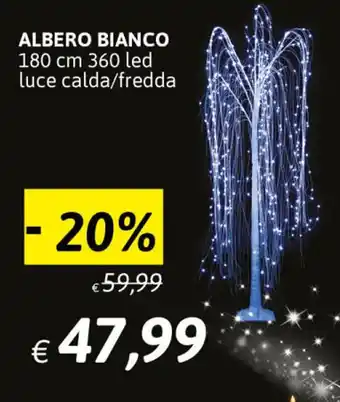 Crai Albero Bianco 180 cm 360 led luce calda/fredda offerta