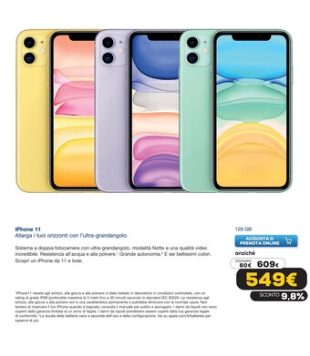 Euronics iPhone 11 128 GB offerta