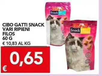 Filos Cibo Gatti Snack Vari Ripieni 60g