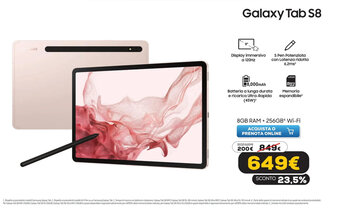 Euronics Samsung Galaxy Tab S8 offerta