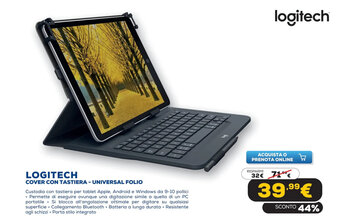 Euronics Logitech Cover con Tastiera - Universal Folio offerta