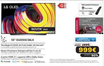 Euronics LG OLED 55" OLED55CS6LA offerta