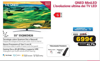 Euronics LG QNED 55" 55QNED826 offerta