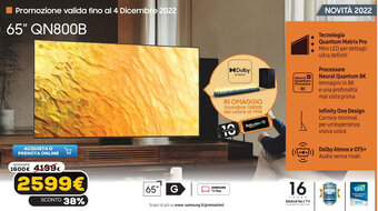 Euronics Samsung 65" QN800B offerta