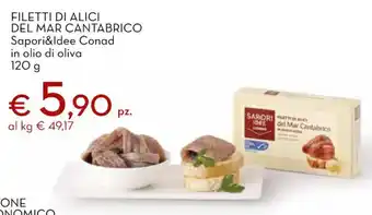 Conad City Filetti Di Alici Del Mar Cantabrico Sapori & Idee Conad in olio di oliva 120 g offerta