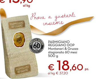 Conad City Parmigiano Reggiano DOP Montanari & Gruzza stagionato 60 mesi 500 g offerta
