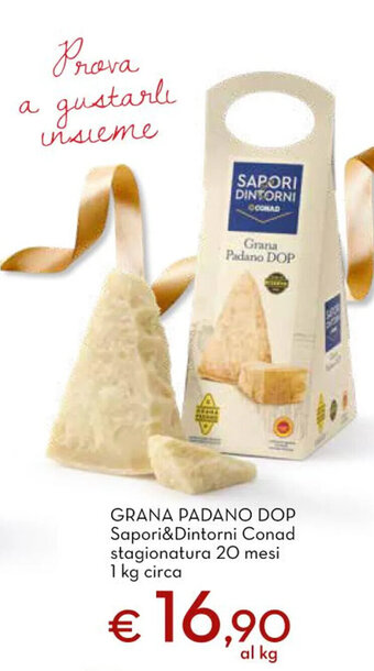 Conad City Grana Padano DOP Sapori&Dintorni Conad stagionatura 20 mesi 1 kg circa offerta