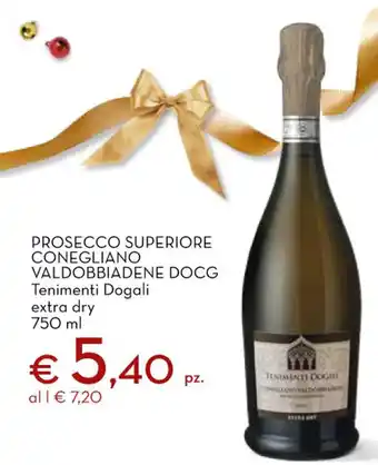 Conad City Prosecco Superiore Conegliano Valdobbiadene DOCG Tenimenti Dagali extra dry 750 ml offerta