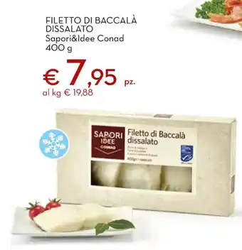 Conad City Filetto di baccalà ammollato Dissalato Sapori&Idee Conad 400 g offerta