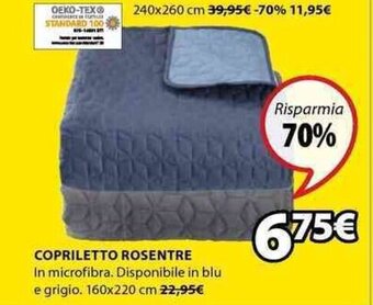 JYSK Copriletto Rosentre 160x220 cm offerta