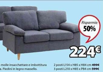 Divano Gedved 2 posti L154 x H85 x H84 cm