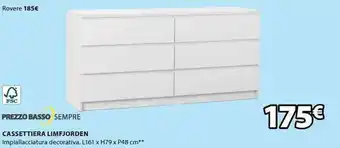 JYSK Cassettiera Limfjorden L161 x H79 x P48 cm offerta
