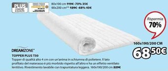 JYSK Dreamzone Topper Plus T50 160x190/200 cm offerta