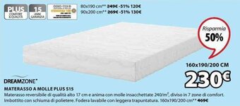 JYSK Dreamzone Materasso a Molle Plus S15 160x190/200 cm offerta