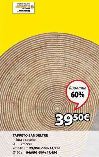 JYSK Tappeto Sandeltre offerta