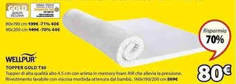 JYSK Wellpur Topper Gold T30 offerta