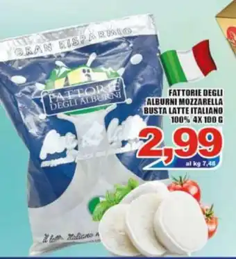 Gros Fattorie Degli Alburni Mozzarella Busta Latte Italiano 100% 4x 100 g offerta
