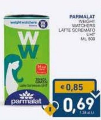 SeBón Supermercati Parmalat Weight Watchers Latte Scremato UHT ml 500 offerta