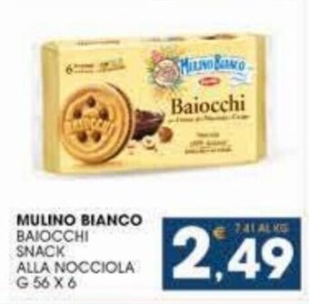 SeBón Supermercati Mulino Bianco Baiocchi Snack Alla Nocciola G 56 x 6 offerta