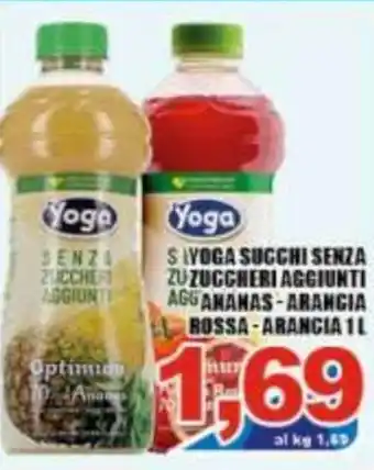 Gros Yoga Succhi Senza Zuccheri Aggiunti Ananas - Arancia Rossa - Arancia 1 L offerta