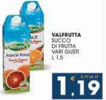 SeBón Supermercati Valfrutta Succo di Frutta Vari Gusti L 1,5 offerta