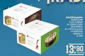 Gastronauta Panettone Con Crema Al Pistacchio Ricoperto Al Cioccolato Fondente, Bianco g 950