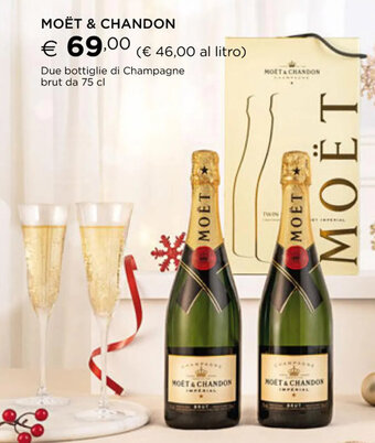 Esselunga Moët & Chandon Due Bottiglie di Champagne Brut da 75 cl offerta