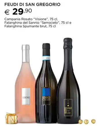 Esselunga Feudi di San Gregorio Campania Rosato''Visione''75 cl,Falanghina del Sannio''Serrocielo''75 cl,Falanghina Spumante brut 75 cl offerta