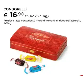 Condorelli Preziosa latta contenente morbidi torroncini ricoperti assortiti 400 g