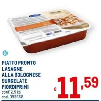 Fiordiprimi Piatto Pronto Lasagne Alla Bolognese Surgelate 2,5kg