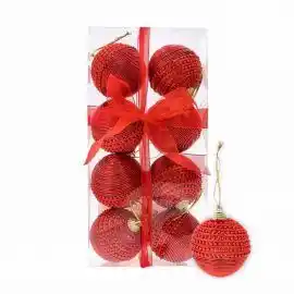 Nataluna box 8 palline di natale da 6cm in pvc