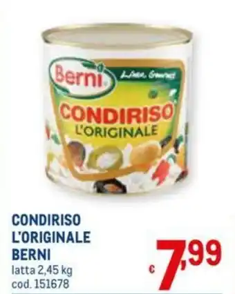 Metro Berni Condiriso L'Originale 2,45kg offerta