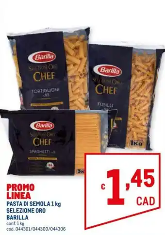 Metro Barilla Pasta di Semola Selezione Oro 1kg offerta