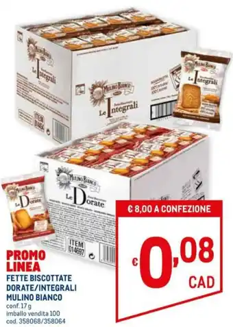 Mulino Bianco Fette Biscottate Dorate/Integrale 17g