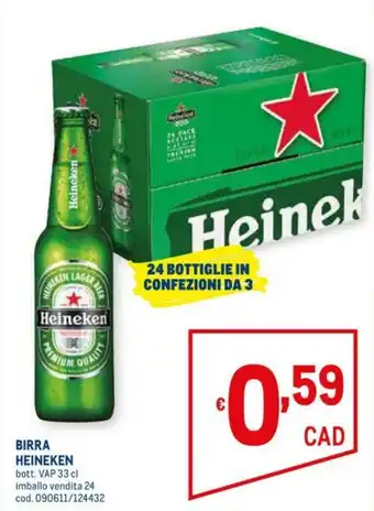 Metro Heineken Birra 33cl offerta