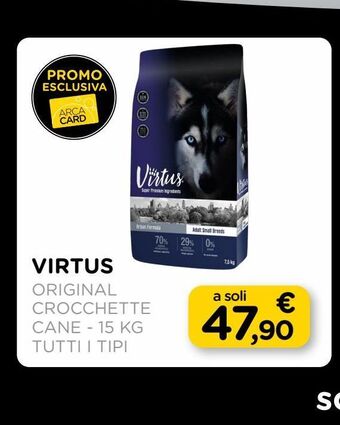 Arcaplanet Virtus original crocchette cane kg.7.5 tutti i tipi offerta